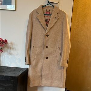 Au Noir Men’s 40R Beige Overcoat
